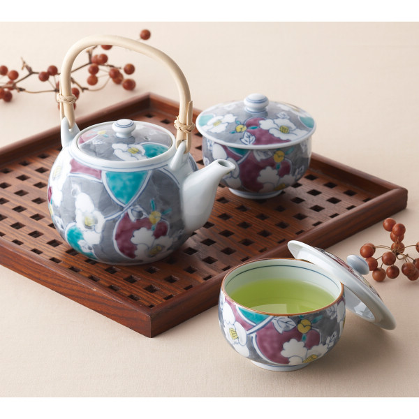 伊万里焼　染錦墨牡丹　番茶器揃のサムネイル画像1