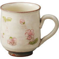 清水焼　粉引桜　マグカップ