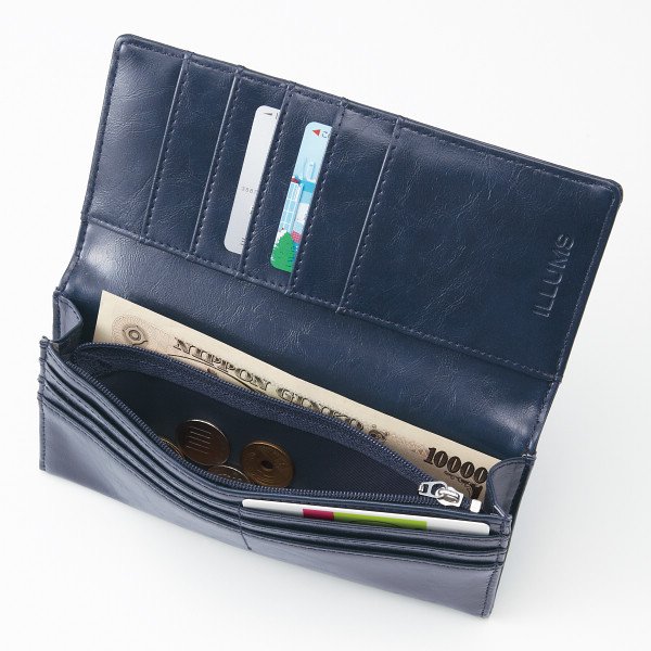 イルムス　シンプル長財布 ネイビーのサムネイル画像1