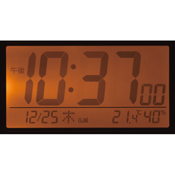 リズム　電波目覚まし時計 ブラックのサムネイル画像1