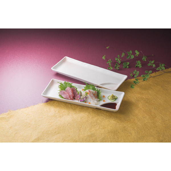 ピンク吹　ペア仕切焼物皿のサムネイル画像1