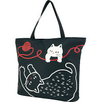 くろちく　和のマルチトートバッグ 猫と毛糸玉 
