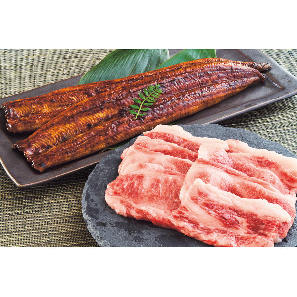 神戸ビーフ（バラ焼肉用）＆うなぎ蒲焼き（国産・長焼き）詰合せのサムネイル画像1