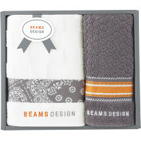 ＢＥＡＭＳ　ＤＥＳＩＧＮ　フェイスタオル・タオルハンカチセット グレー 