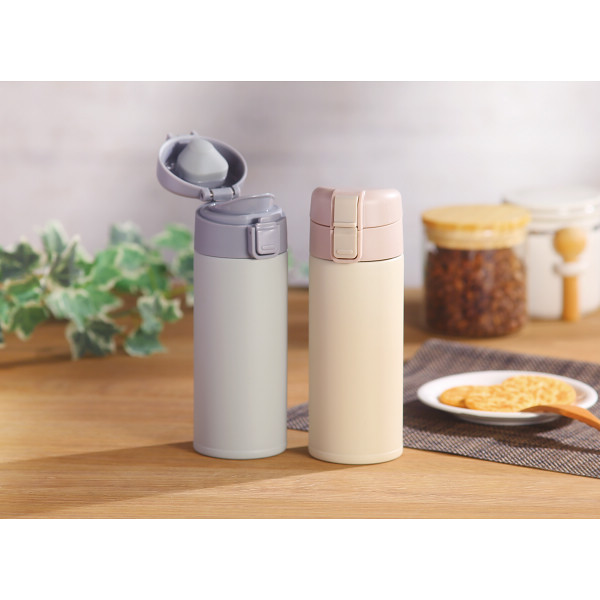 モルン　軽量ワンタッチステンレスボトル（３５０ｍｌ） ライトベージュのサムネイル画像3