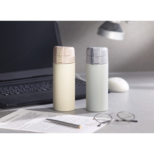 モルン　軽量ワンタッチステンレスボトル（３５０ｍｌ） ライトベージュのサムネイル画像4