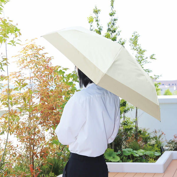 ジミージー　晴雨兼用ＵＶ加工　折りたたみ傘（５５ｃｍ） オフホワイト・ベージュ１のサムネイル画像3