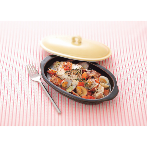 波佐見焼　レンジで焼けるくん　楕円 イエローのサムネイル画像1
